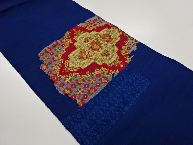 JAPANESE NAGOYA OBI / TSUMUGI / WOVEN FLOWERS